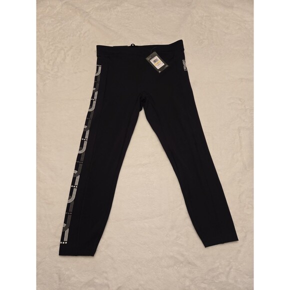 NWT Under Armour High Rise Ankle Crop Leggings  Black Size Medium Logo - Picture 1 of 15